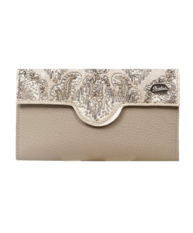 Ashika Wallet - Silver Embroidered 