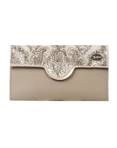 Ashika Wallet - Silver Embroidered 