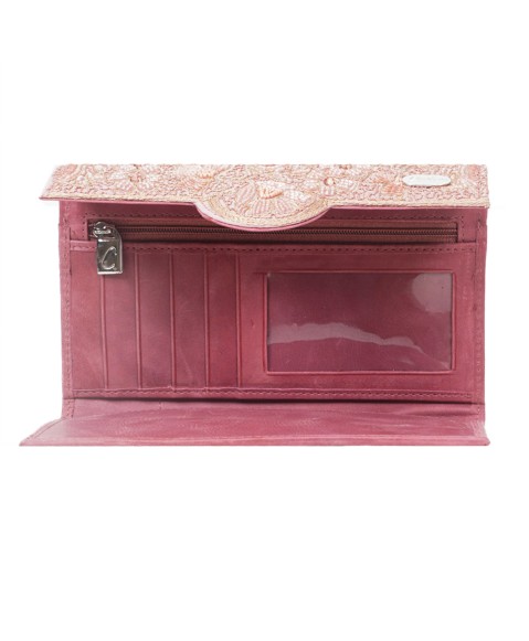Ashika Wallet - Dusty Pink Embroidered 