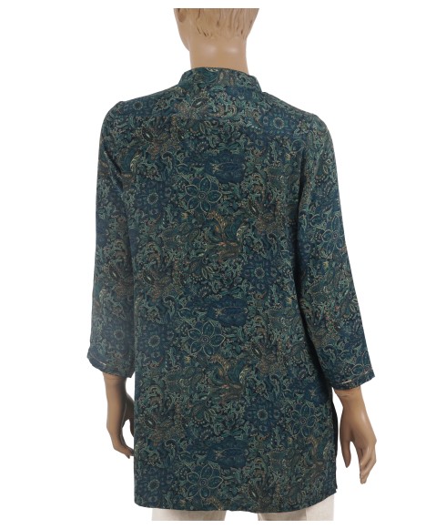 Antique Silk Kurti - Green Floral Antique Silk Kurti - Green Floral