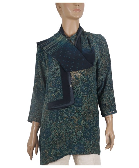 Antique Silk Kurti - Green Floral Antique Silk Kurti - Green Floral