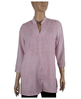 Casual Kurti - Pink Pintuck Casual Kurti - Pink Pintuck