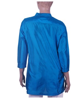 Silk Shirt - Electric Blue Pintuck