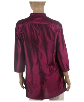 Silk Shirt - Purple Pintuck