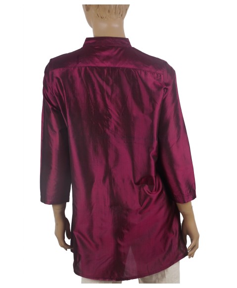 Silk Shirt - Purple Pintuck
