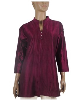 Silk Shirt - Purple Pintuck