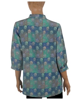 Short Silk Shirt - Floral Patch
