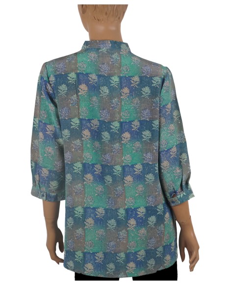 Short Silk Shirt - Floral Patch