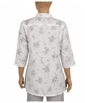 Casual Kurti - Silver Floral Heritage