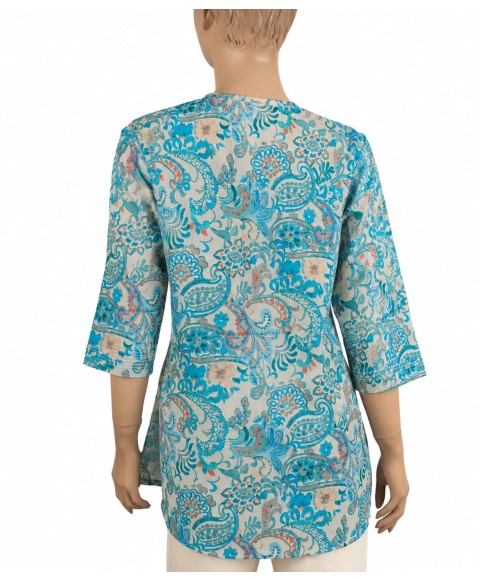 Casual Shirt - Persian Blue Garden Casual Shirt - Persian Blue Garden