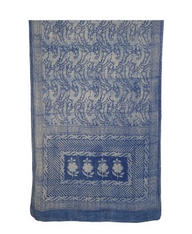 Crepe Silk  Scarf - Blue Abstract