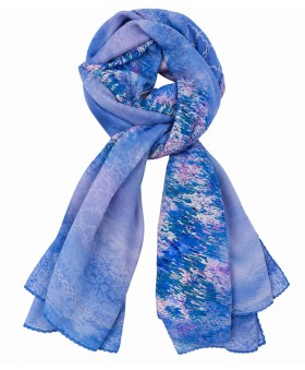 Crepe Silk  Scarf - Abstract Ocean