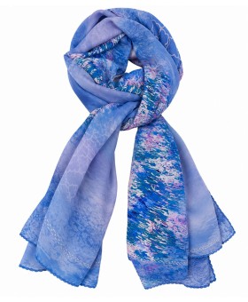 Crepe Silk  Scarf - Abstract Ocean