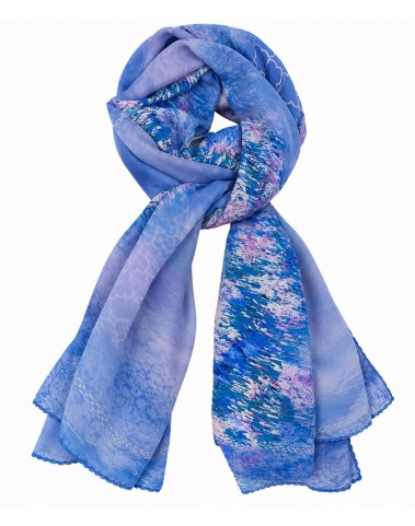 Crepe Silk  Scarf - Abstract Ocean
