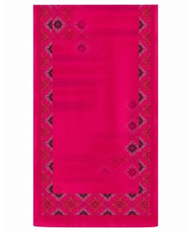 Crepe Silk Scarf - Ruby Heritage Diamond Print