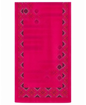 Crepe Silk Scarf - Ruby Heritage Diamond Print