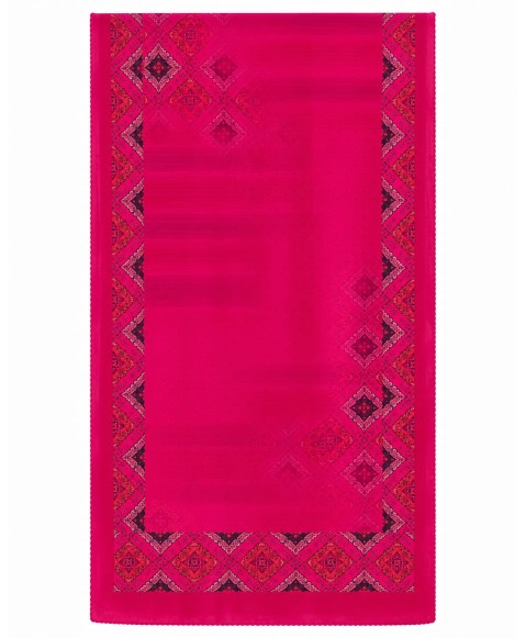 Crepe Silk Scarf - Ruby Heritage Diamond Print Crepe Silk Scarf - Ruby Heritage Diamond Print