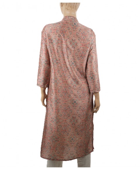 Embroidered Tunic - Viscose Dusty Pink and Grey