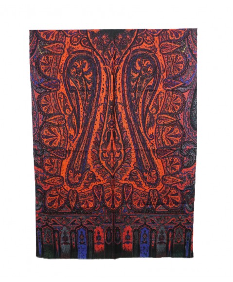 Reversable Stole - Red and Blue Paisley