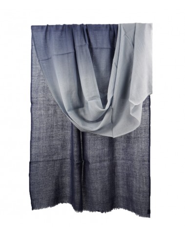 Shaded Ombre Stole - Navy Blue to Grey