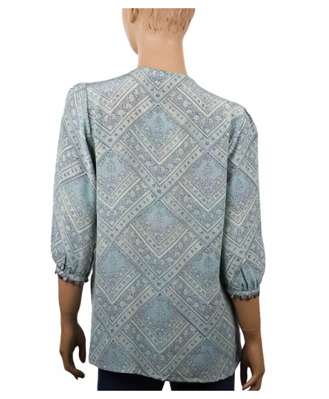 Antique Silk Kurti - Grey Squares