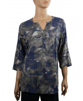 Casual Kurti - Denim Grey Abstract