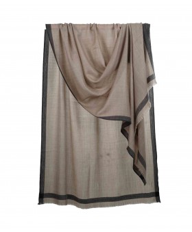 Plain Stole - Khaki with Black Lining