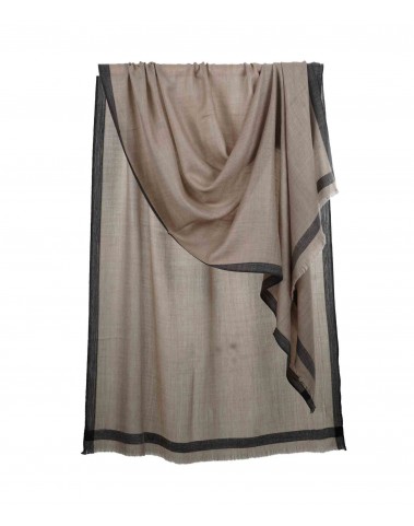 Plain Stole - Khaki with Black Lining