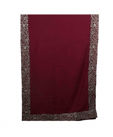 Burgundy Sequence Border Stole