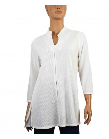 Casual Kurti - White Pintuck 