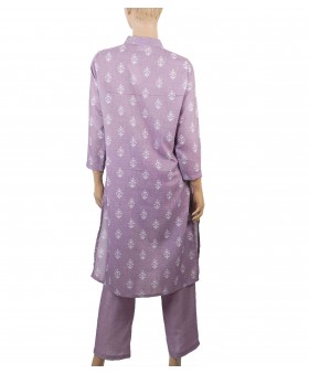 Kurti Set - Lilac With White Patch