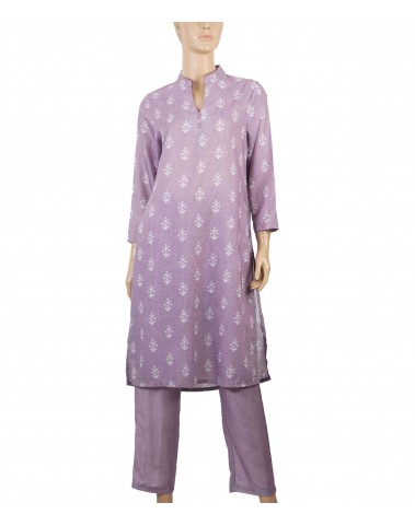 Kurti Set - Lilac With White Patch