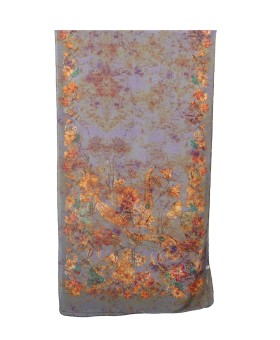 Crepe Silk Scarf - Paisley and Floral