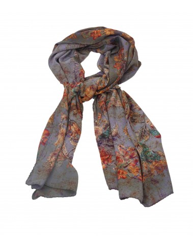 Crepe Silk Scarf - Paisley and Floral