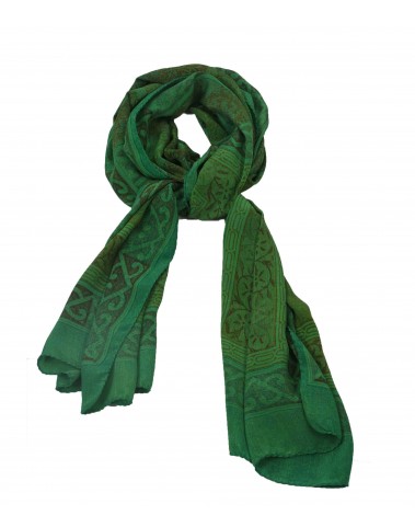 Crepe Silk Scarf - Green Floral