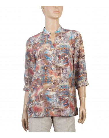 Short Silk Shirt - Beige Rust