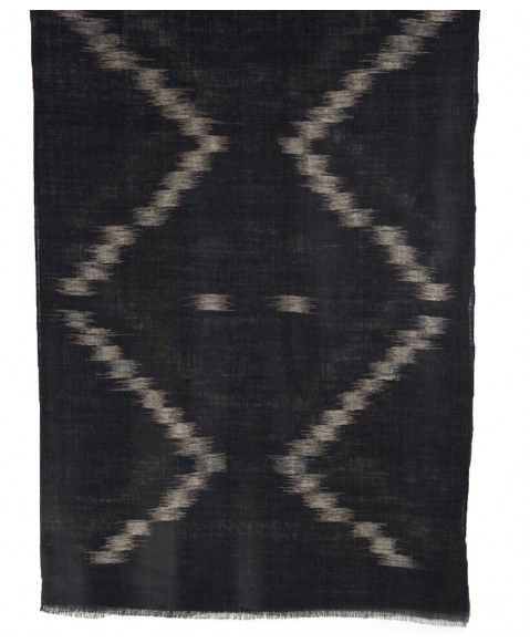 Ikat  Pashmina Stole - Black 