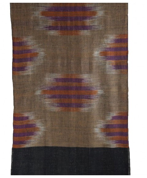 Ikat Pashmina Stole - Khakhi Black 