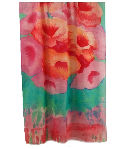 Printed Stole - Pink Poppies 