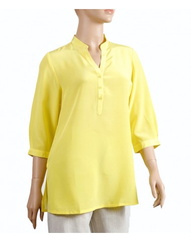 Plain Silk Shirt-Yellow