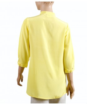 Plain Silk Shirt-Yellow