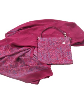 Scarf Set - Pink And Blue Abstract