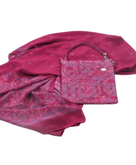 Scarf Set - Pink And Blue Abstract