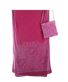 Scarf Set - Pink And Blue Abstract