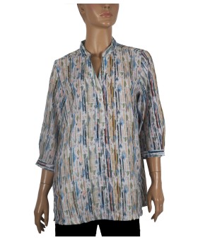 Casual Shirt - Green And Blue Stripes