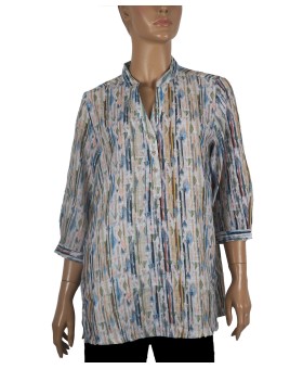 Casual Shirt - Green And Blue Stripes