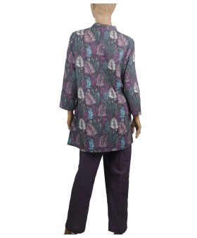 Cotton Co-ord Set - Purple Leaf