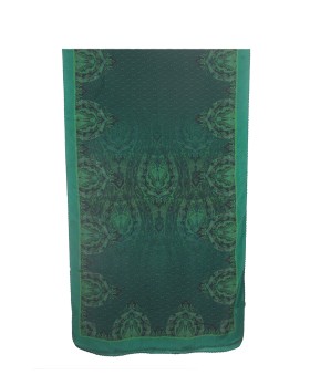 Crepe Silk Scarf - Green Paisley