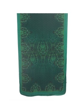 Crepe Silk Scarf - Green Paisley