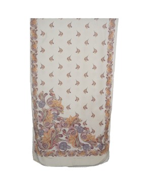 Crepe Silk Scarf - Beige Floral